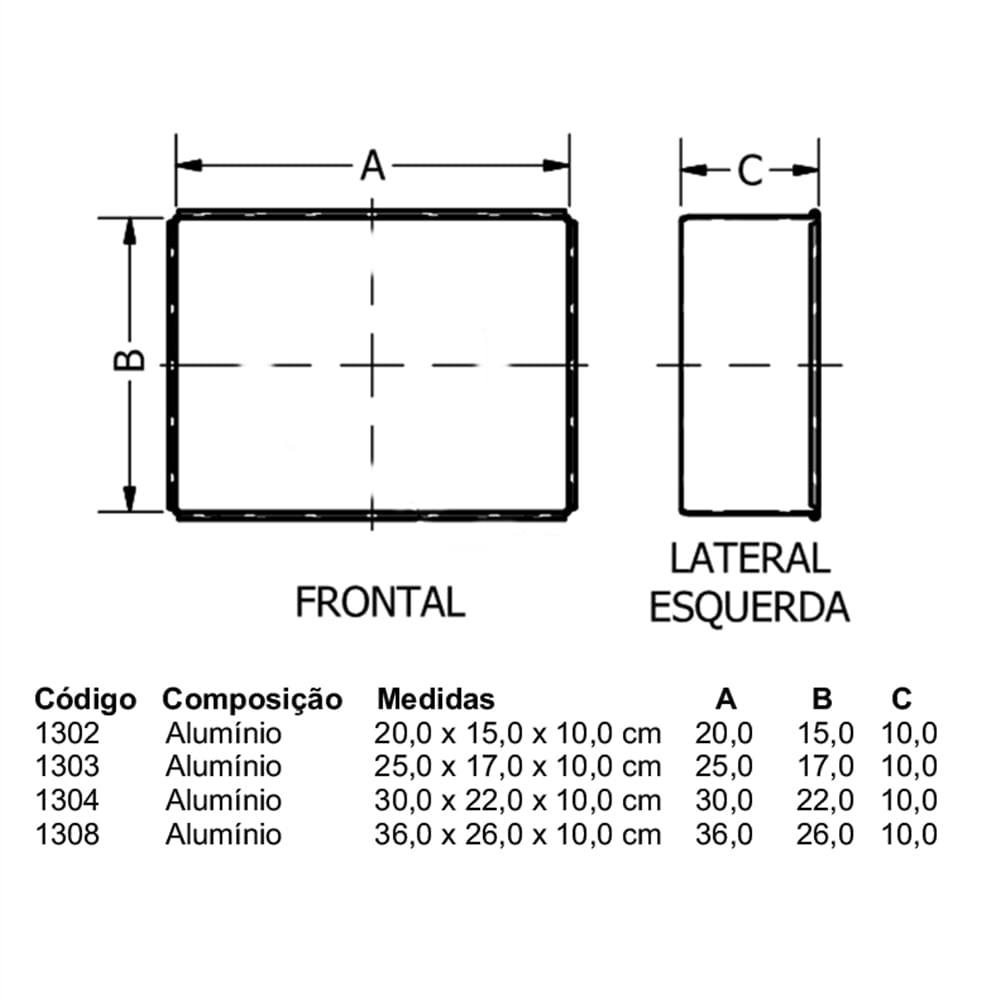 FORMA RETANGULAR - 20 X 15 X 10 - doupan